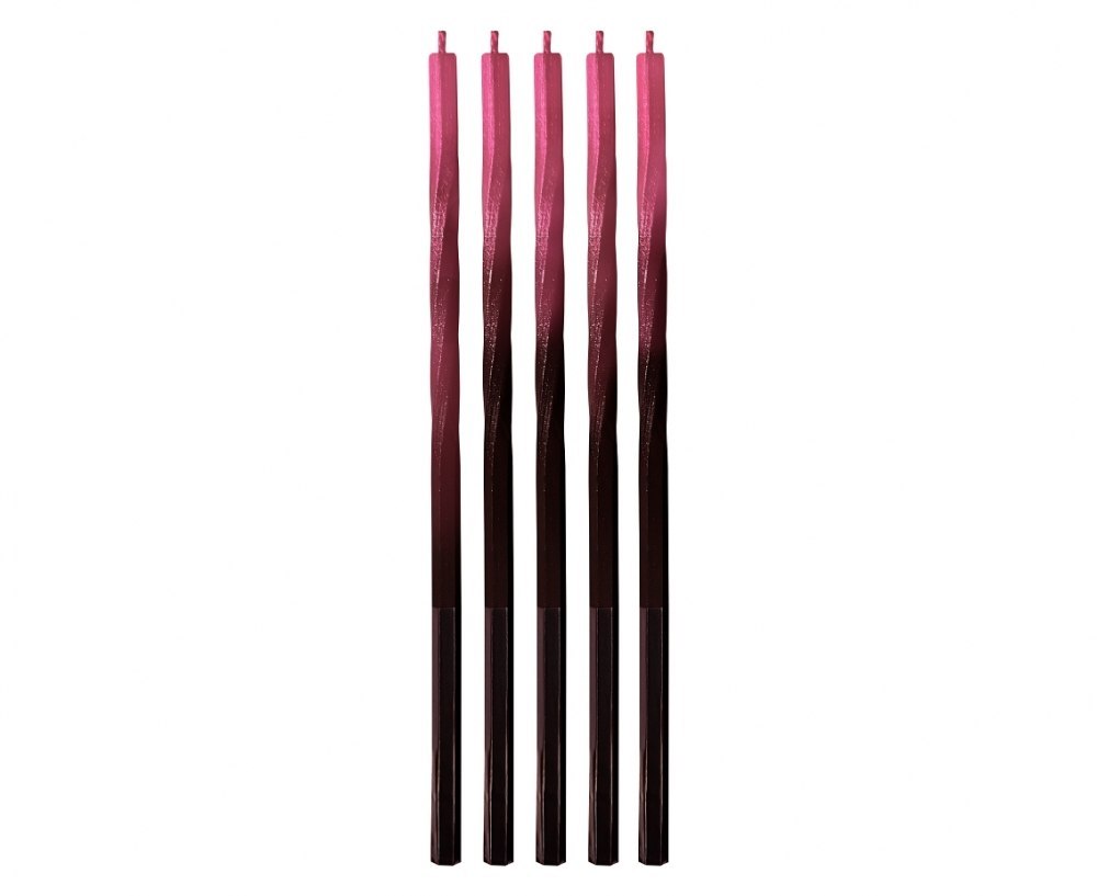 BIRTHDAY CANDLES SCREWS PACK OF 5 PCS. RED/BLACK OMBRE GODAN 7C-SSOC GODAN